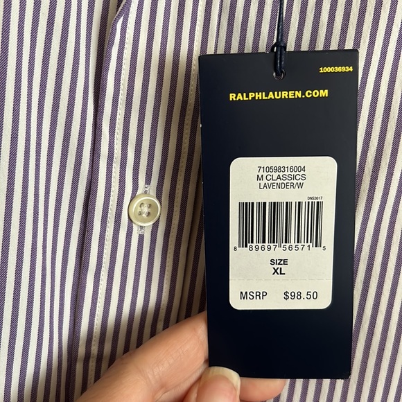 Purple striped Ralph Lauren Polo Performance button down - Picture 2 of 2